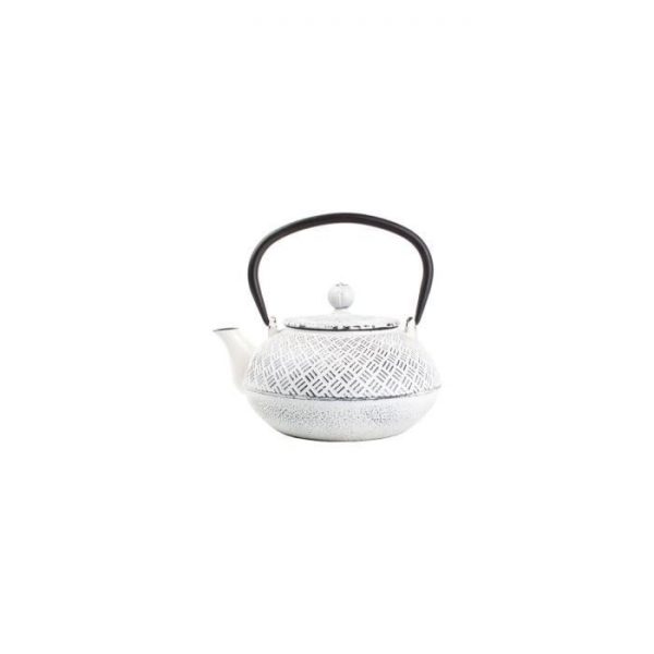 AERTS Serving teapot - 0.8 l - White cast iron on black cubes